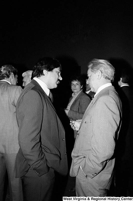 Photograph of Senator Robert C. Byrd and Richard Trumka at an event