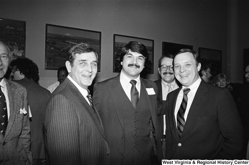 Photograph of Congressman Richard Durbin (IL), Richard Trumka, and other unidentified people