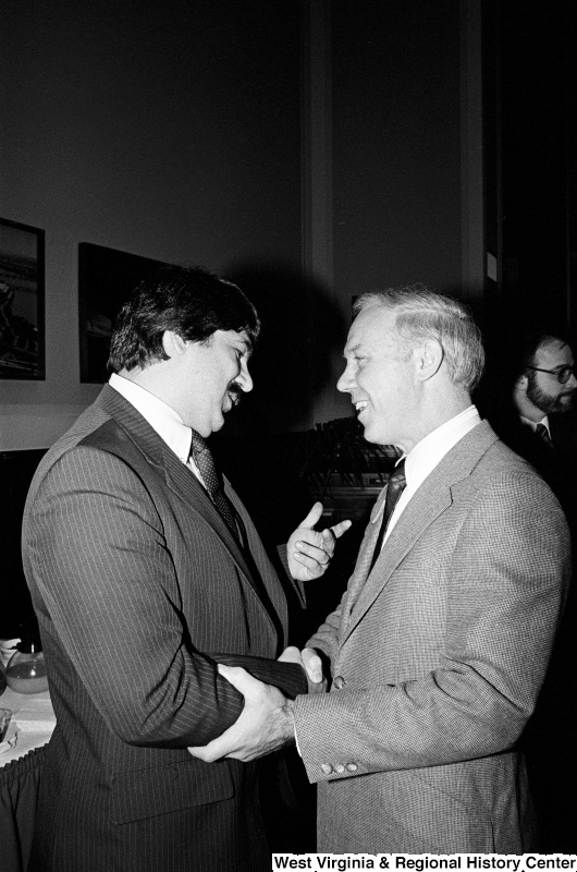 Photograph of Congressman James Oberstar (MN) and Richard Trumka at an event