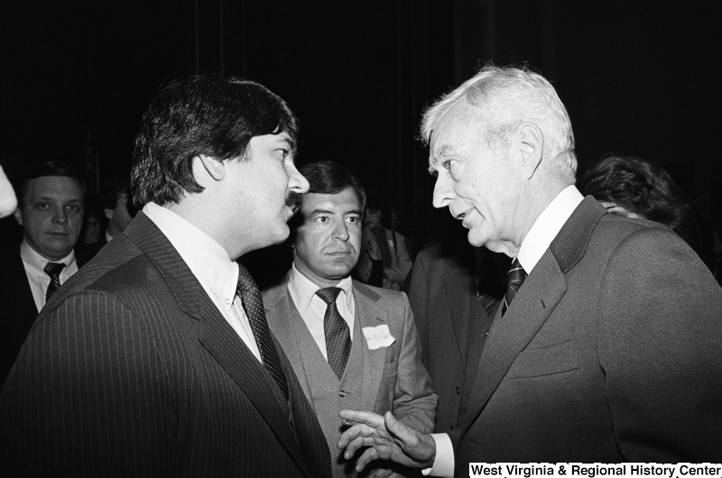 Photograph of Congressman Clarence Miller (OH), Representative Nick Rahall, and Richard Trumka