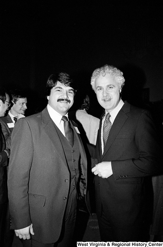 Photograph of Congressman Jim Moody (WI) and Richard Trumka at an event