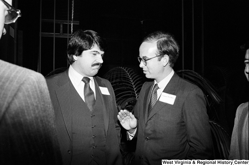 Photograph of Congressman Rick Boucher (VA) and Richard Trumka at an event