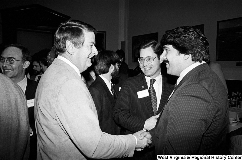 Photograph of Congressman Donald Fuqua (FL), Congressman Alan Mollohan, and Richard Trumka