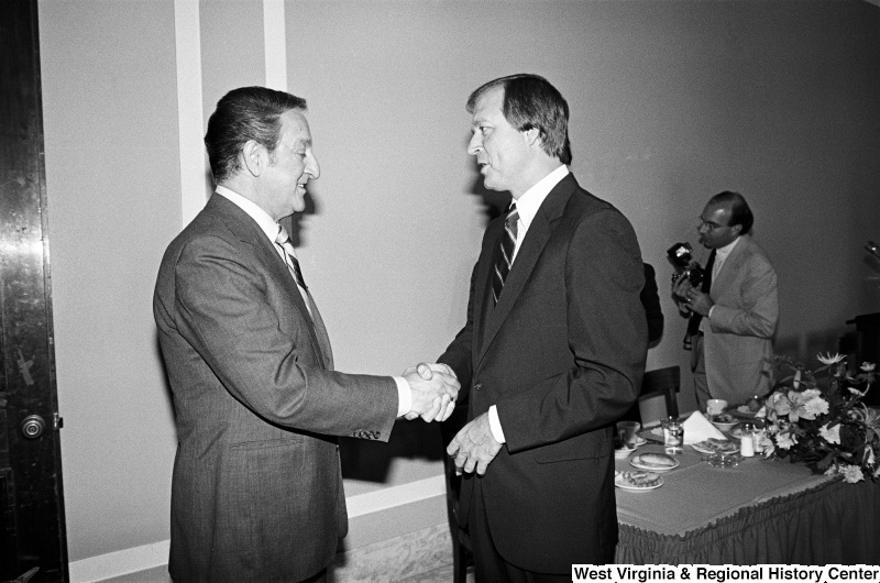 Photograph of Congressman Dennis M. Hertel (MI) with actor Danny Thomas