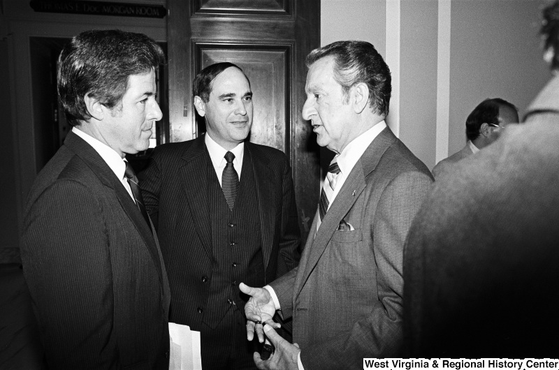 Photograph of Congressman James Florio (NJ) with another unidentified congressman and actor Danny Thomas