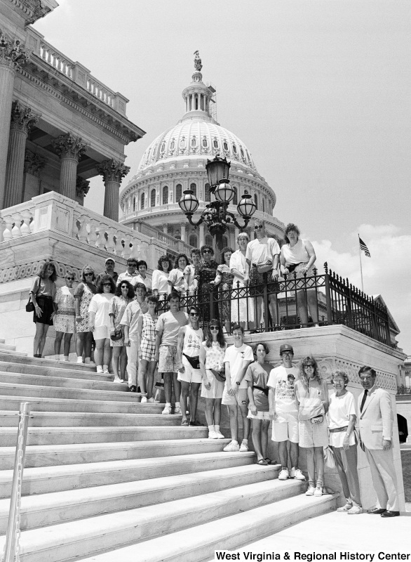 Photograph of an unidentified group of people with Congressman Nick J. Rahall