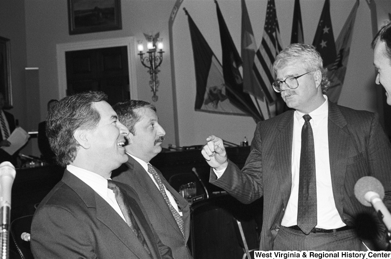 Photograph of Congressmen George Miller, Nick Rahall, and Sam Gejdenson