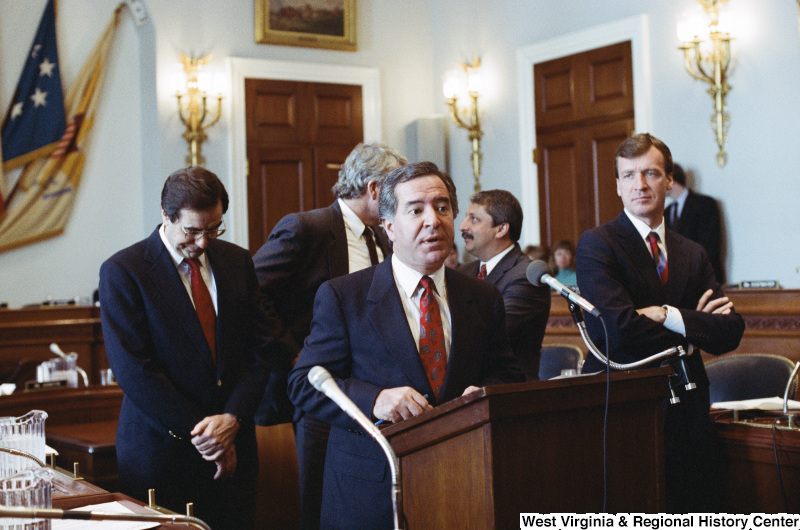 Photograph of Congressman Nick Rahall speaking at a hearing