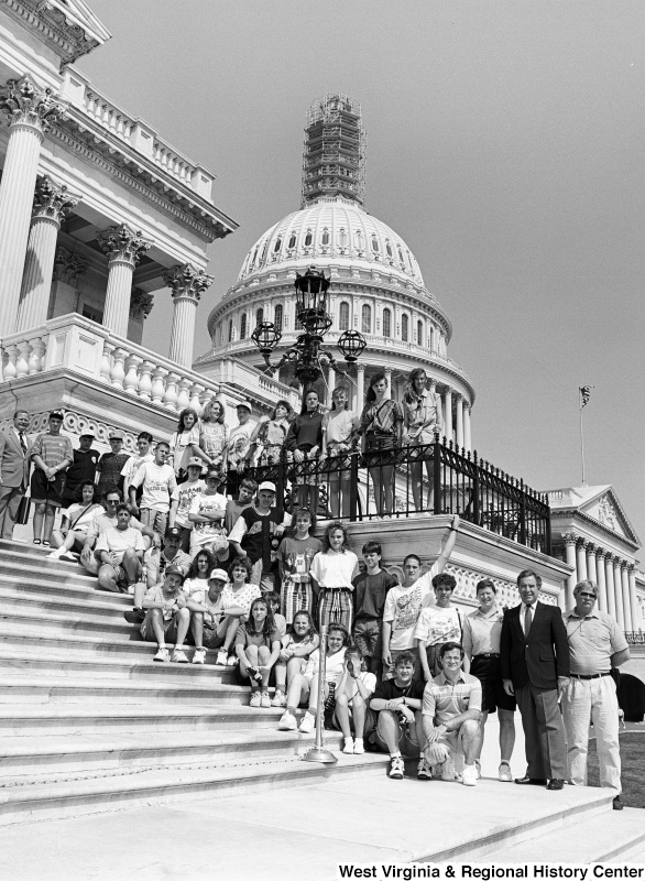 Photograph of Congressman Nick J. Rahall with an unidentified group