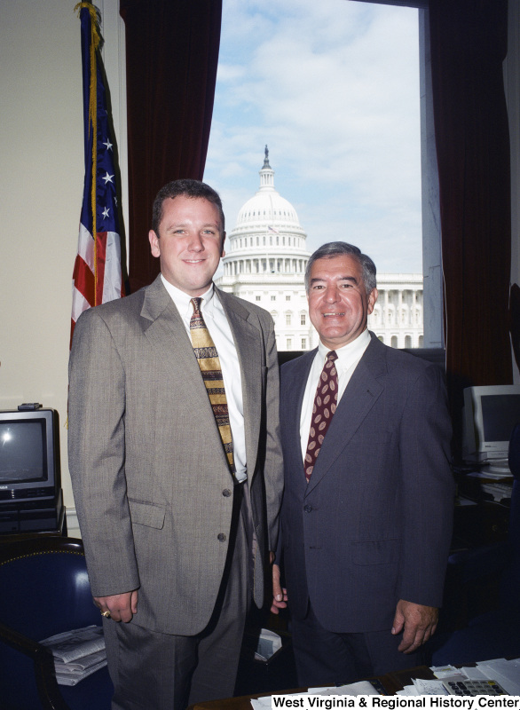 Photograph of an unidentified visitor to Congressman Nick Rahall's office