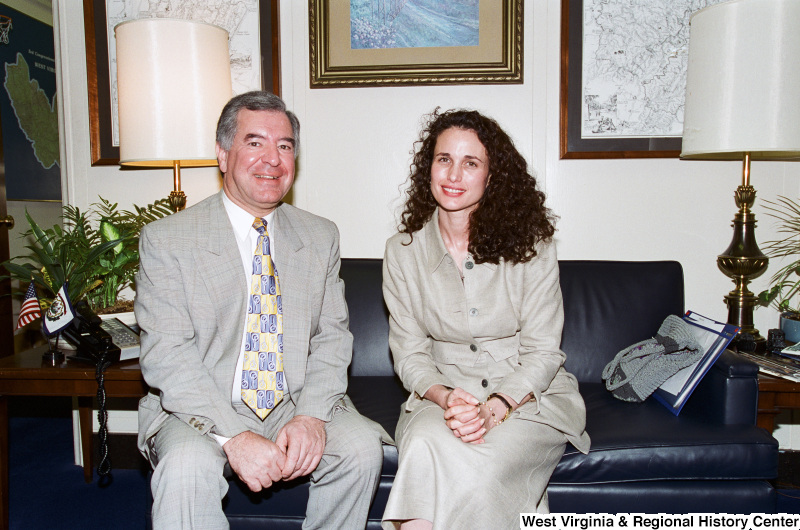 Photograph of Congressman Nick Rahall and Actress Andie MacDowell