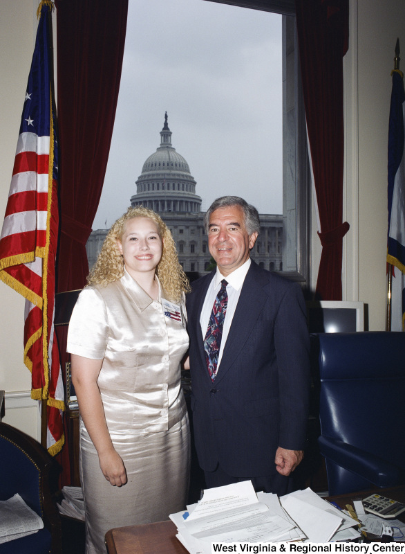 Photograph of Presidential Classroom Candidate Laura Cantley with Congressman Nick Rahall