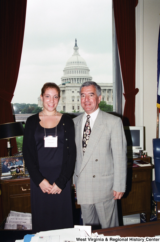 Photograph of Congressman Nick Rahall with Christie Miller from Union, West Virginia