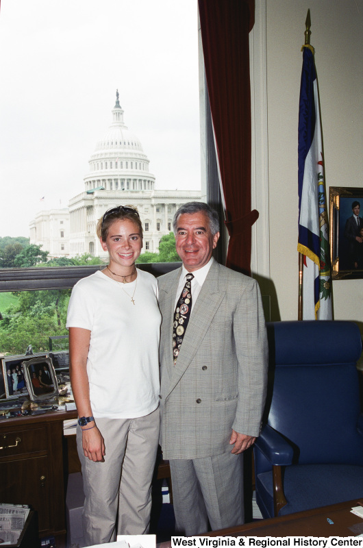 Photograph of an unidentified female visitor to Congressman Nick Rahall's office