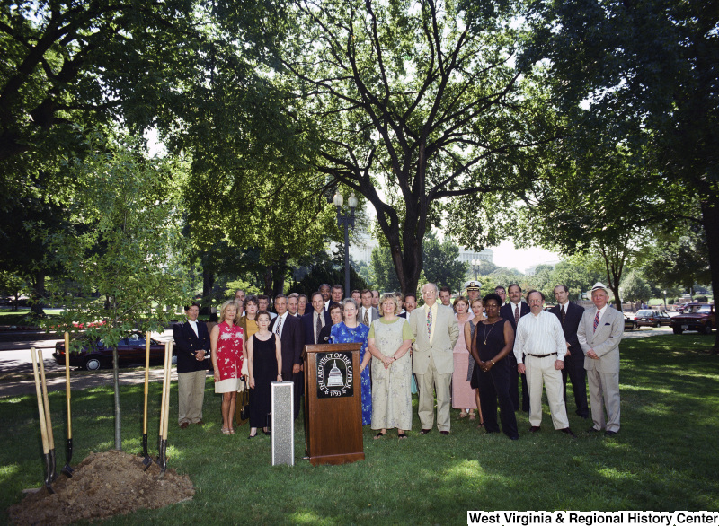 Photograph of Congressman Ray LaHood and others at a ground breaking, possibly for the Architect of the Capitol