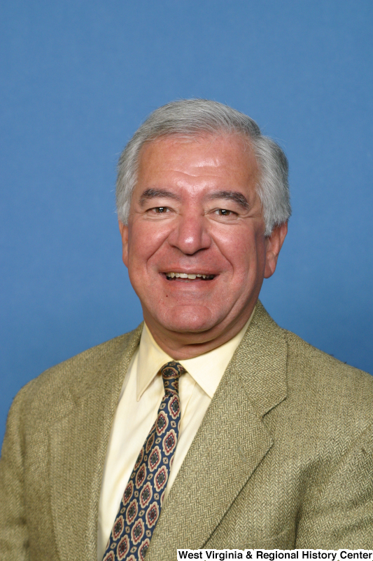 Congressman Rahall sits for his voting identification photograph.