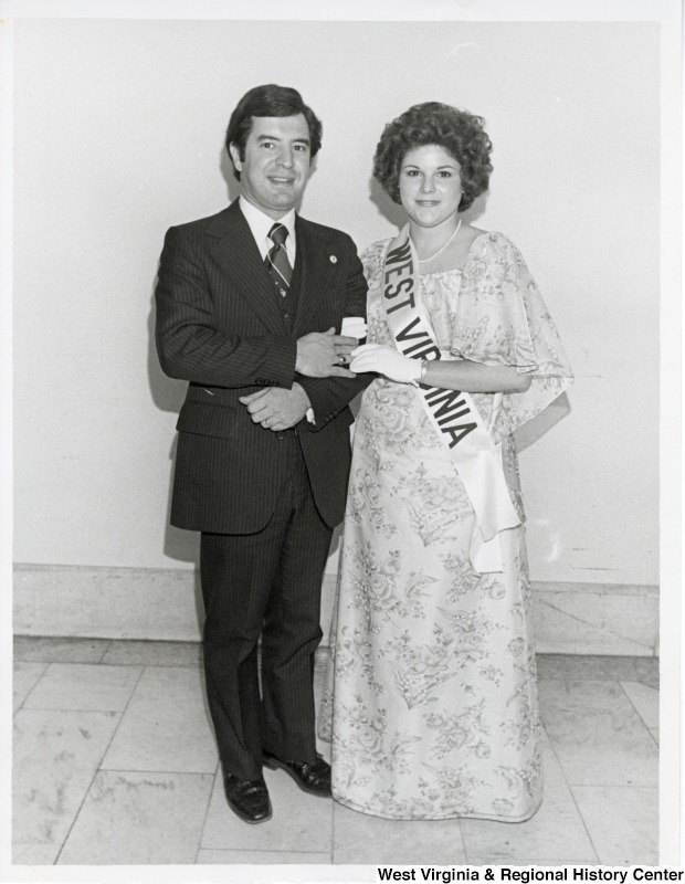 Congressman Nick Rahall with Miss West Virginia.