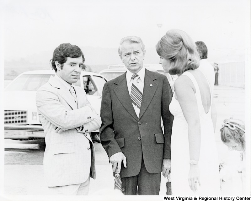 From left to right: Congressman Nick Rahall, Senator Robert C. Byrd, Sharon Rockefeller, and her daughter.