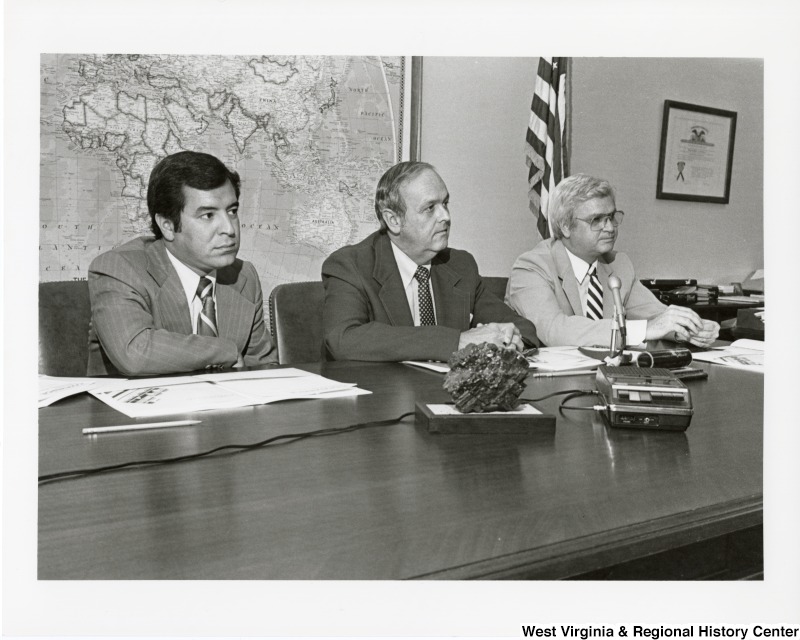 From left to right: Congressman Nick Rahall II; William Morris, Jr., Assistant Secretary for Trade Development in Department of Commerce, and an unidentified man.