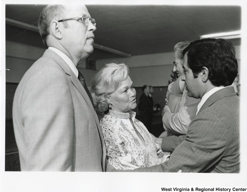 From left to right: House Sergeant at Arms, Ben Gunthrie; Mrs. Harold Runnels; Congressman Sam Hall (D-TX); and Congressman Nick Rahall (D-WV) at the funeral for the late Congressman Harold Runels (D-NM).