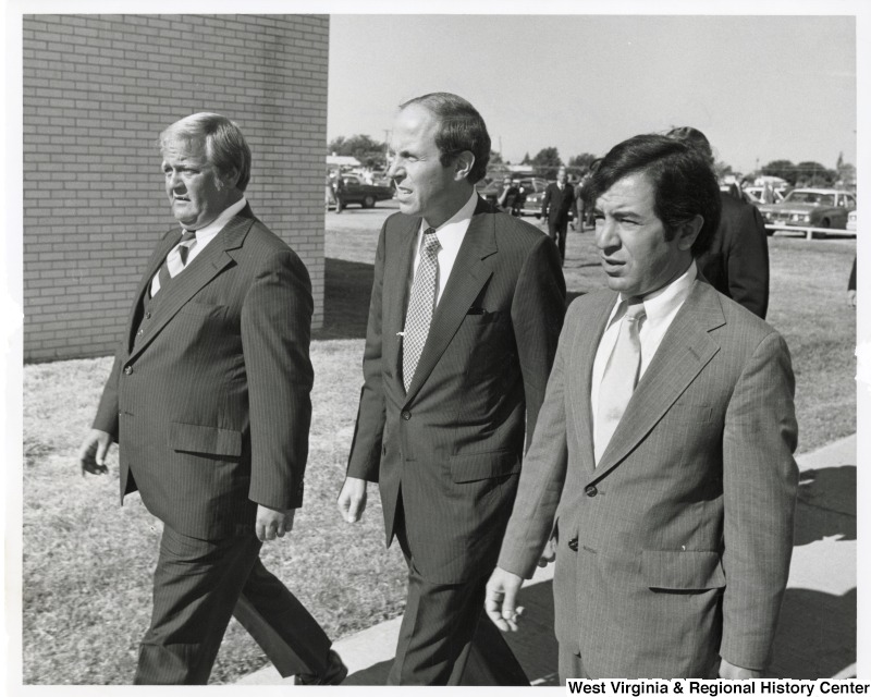 From left to right: Congressman Mendel Davis (D-SC); Congressman Kent Hance (D-TX); and Congressman Nick Rahall (D-WV) at the funeral for Congressman Harold Runnel (D-NM) in Lovington, New Mexico.