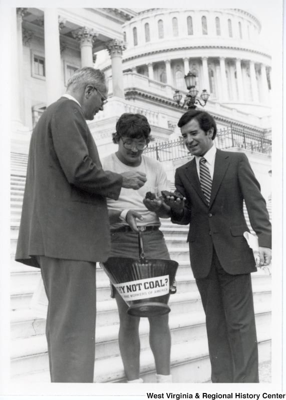 From left to right: Congressman John Dingell (D-MI); Buck Stover, from Mullens, W.Va.; and Congressman Nick Rahall (D-WV). Buck walked to Washington, D.C. on behalf of coal.