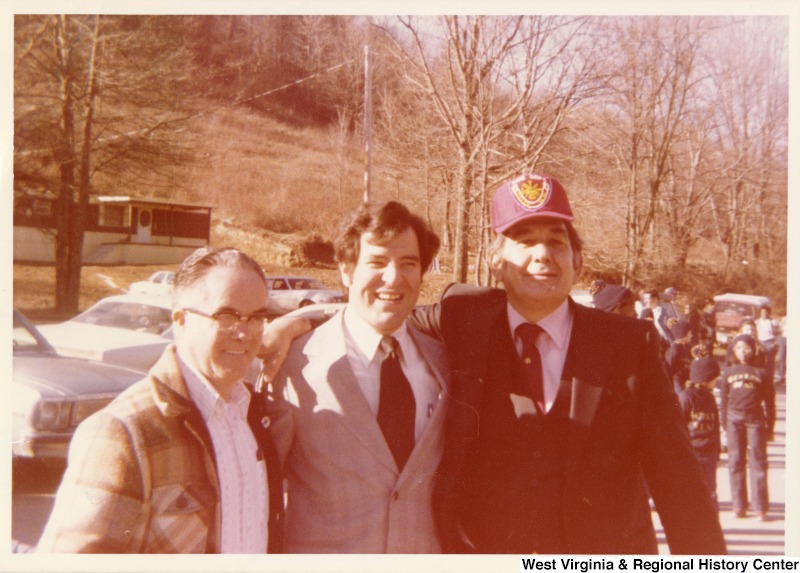 From left to right: Mayor Sean Snuffer, Town of Lester; Congressman Nick Rahall II; Secretary of State, A. James Manchin at the Leister Christmas Parade.