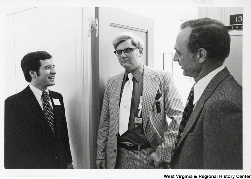 Congressman Nick Rahall II with two unidentified men.