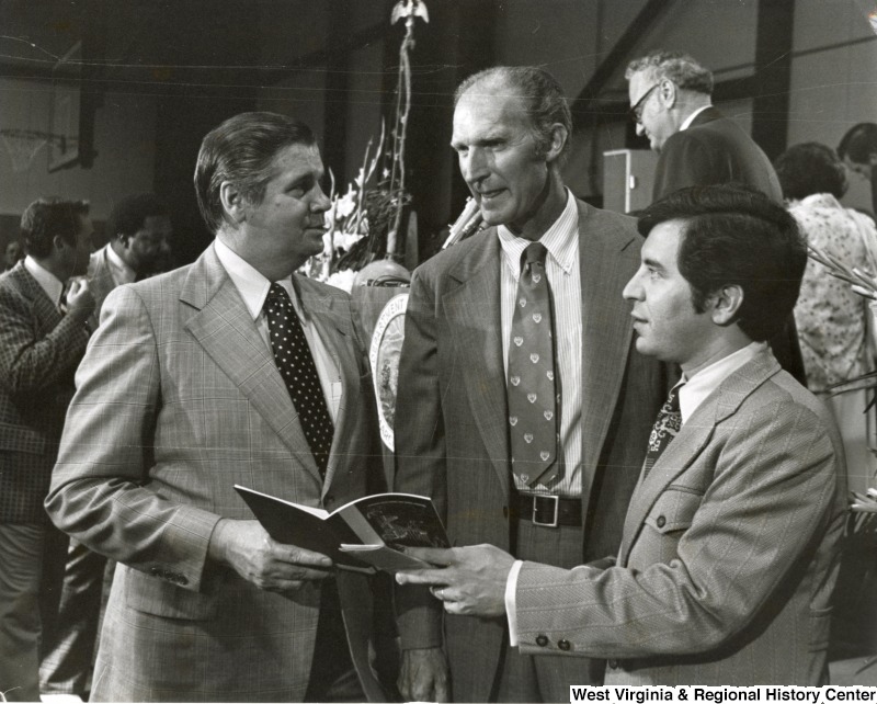 From left to right: Congressman John Slack, an unidentified man, and Congressman Nick Rahall II.