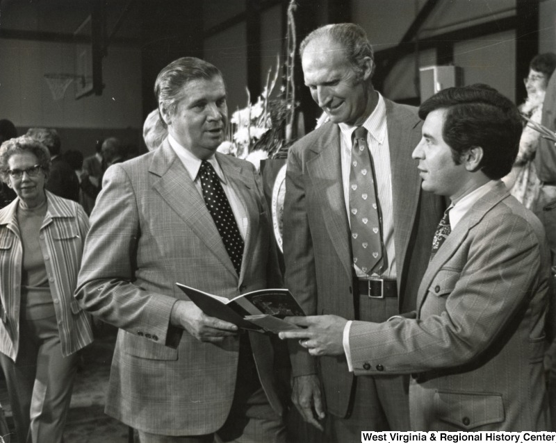 From left to right: Congressman John Slack, an unidentified man, and Congressman Nick Rahall II.