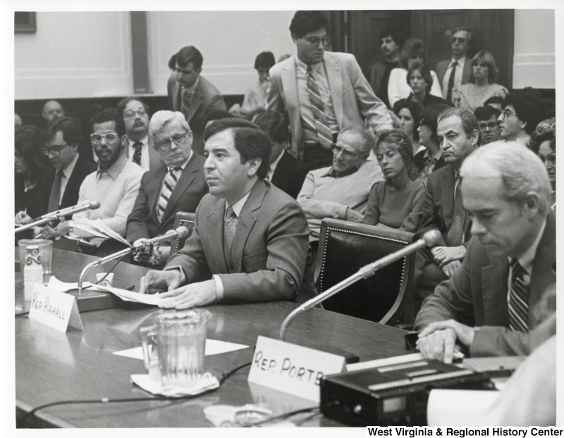 Congressman Nick Rahall II speaking during an unidentified committee hearing.