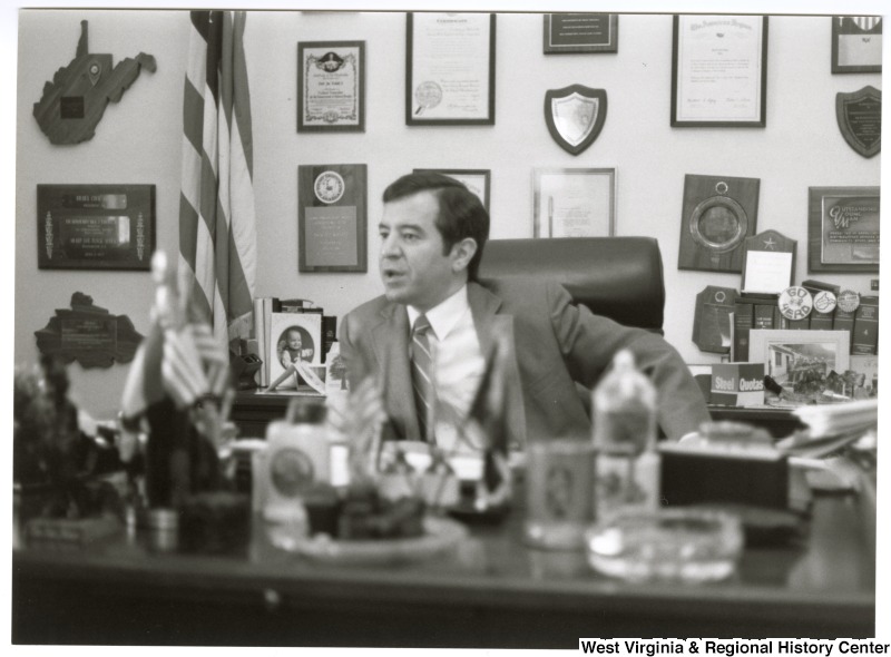 Congressman Nick Rahall, II in his office in Washington D. C.