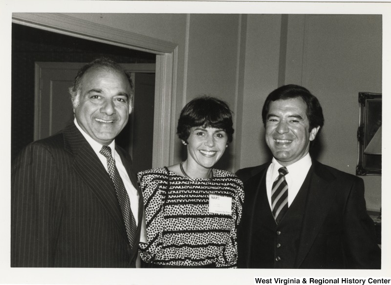 Congressman Nick Rahall, II (right) and two unidentified people at a Partners for Peace event.