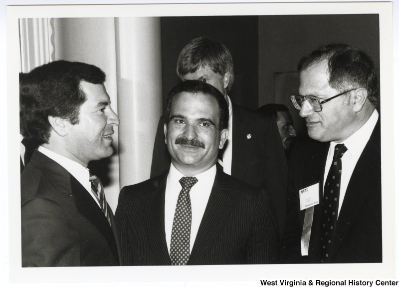 Congressman Nick Rahall, II (left) and two unidentified men at a Partners for Peace event.