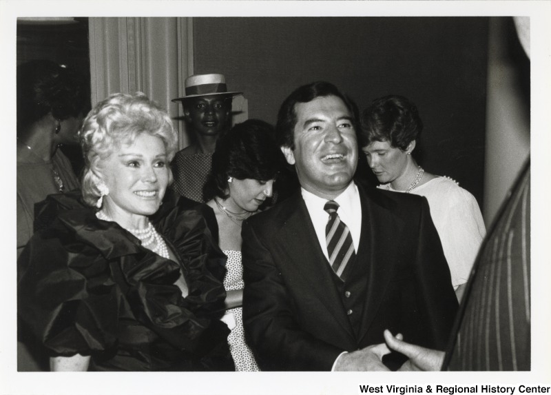 Actor Zsa Zsa Gabor (left) and Congressman Nick Rahall, II (right) at a Partners for Peace event.