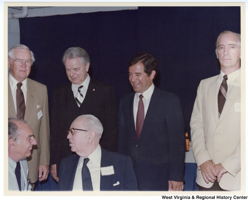 Congressman Nick Rahall, II (second from right) at the groundbreaking of the Beckley sewage treatment plant. Senator Robert C. Byrd stands to Rahall's left.