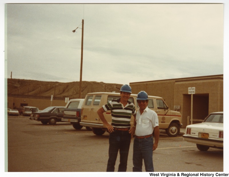 Congressman Nick Rahall, II (right) with an unidentified man (left) at Rocky Mountain Energy Company in Wyoming.