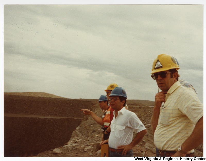 Congressman Nick Rahall, II (third from left) with an unidentified group of men on a tour at Rocky Mountain Energy Company.