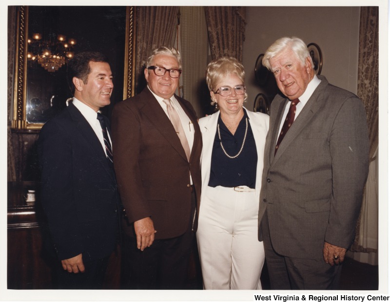 Congressman Nick Rahall with Speaker of the House Tip O'Neil and the Thompsons at a social event.