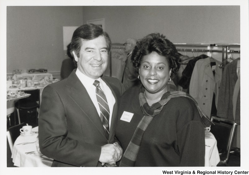 Congressman Nick Rahall with an unidentified woman at a Congressional Black Caucus Luncheon.