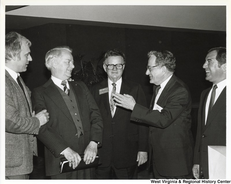 From left to right, Congressman James Traficant (D-OH); Senator Robert C. Byrd (D-WV); George Evans; David Zeger; Congressman Nick Rahall (D-WV) at Coal Summit II.