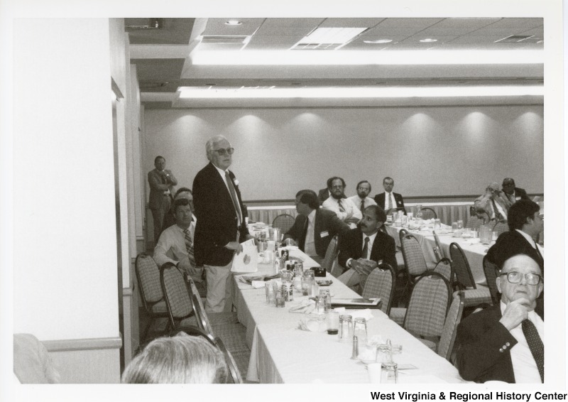 William "Bill" Sanders, real estate businessman, speaking at an Economic Development Seminar attended by Congressman Nick Rahall in Bluefield, West Virginia.