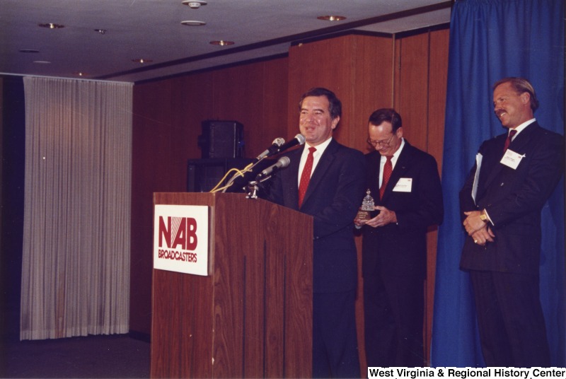 Congressman Nick Rahall speaking at the National Association of Broadcaster's (NAB) Service to Children's Television Awards Reception.