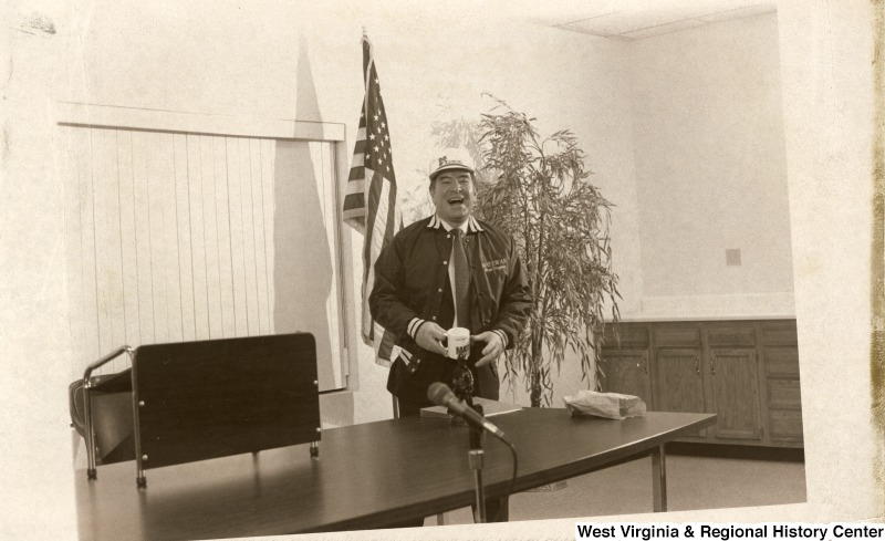 Congressman Nick Rahall giving a speech on education in Matewan, West Virginia.