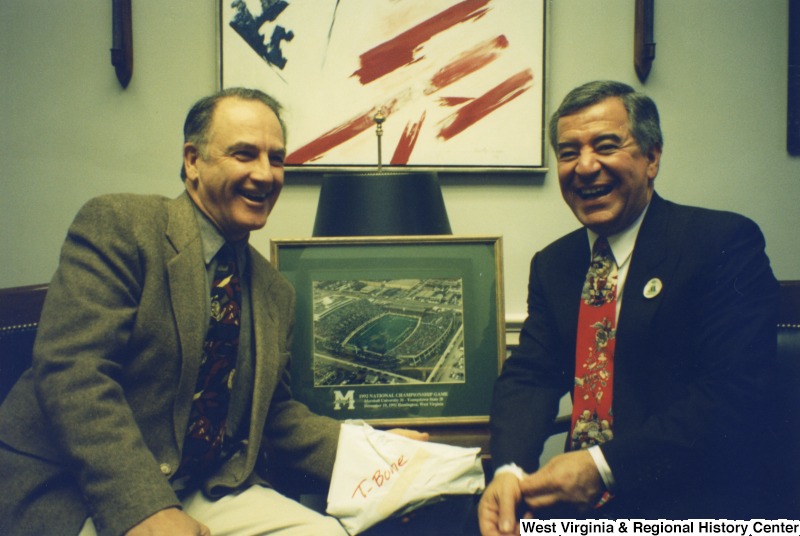 Congressman Nick Rahall (D-WV) with former Marshall University baseball star and Pittsburgh Pirate scout Tom "T-Bone" Baker.