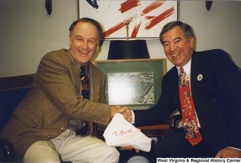 Congressman Nick Rahall (D-WV) with former Marshall University baseball star and Pittsburgh Pirate scout Tom "T-Bone" Baker.