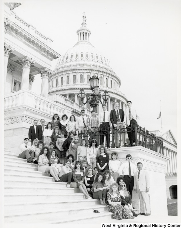 Congressman Rahall (D-WV) with students from Wayne and Cabell Counties in front of the United States Capitol building.