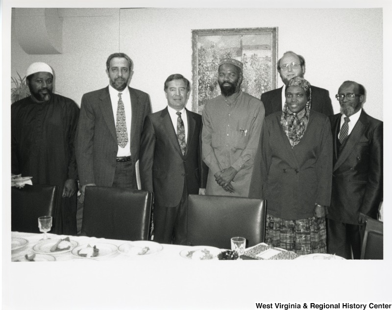 Congressman Nick Rahall (D-WV) with Imam Siraj Wahaj and a group of unidentified people.