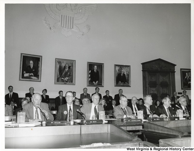 From left to right: Congressman Richard Smith Walker (R-PA), Mr. Ward, Mr. Cadwallader, and Mr. Davis at a Subcommittee on Surface Transportation hearing.