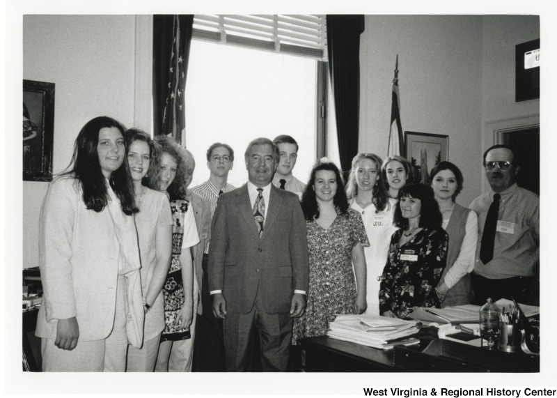 Congressman Nick Rahall (D-WV) with Boone County students in D.C. office.